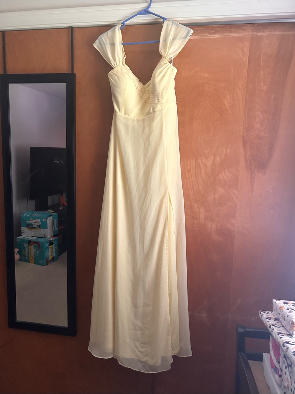 Birdy Grey Yellow Lemon Sorbet Bridesmaid Dress with Sweetheart Bodice Size M